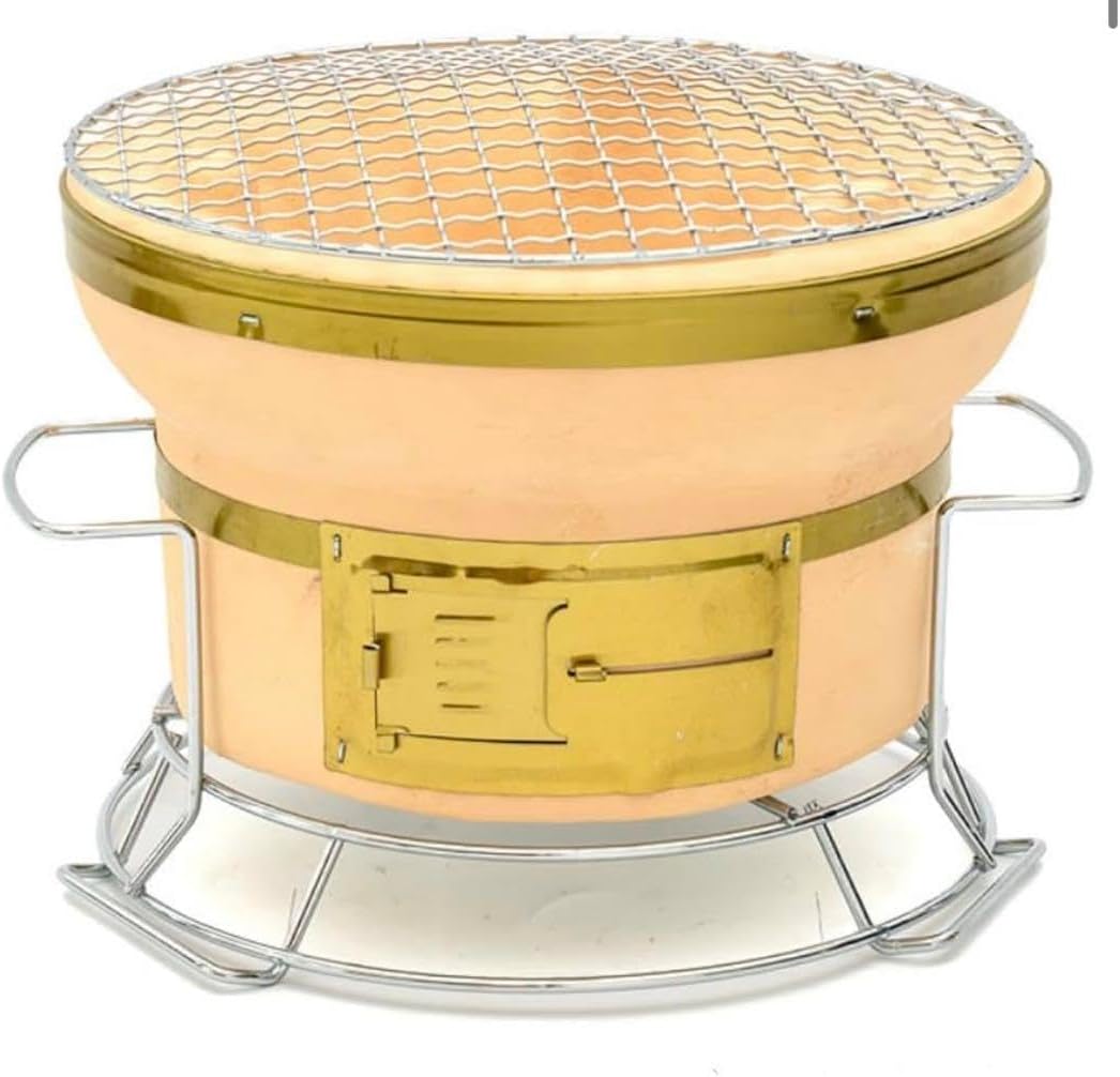 珪藻土丸型七輪 焼き網 炭」完成しました 焼きいも ステンレス釜 丸型 炭火